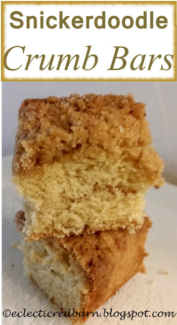 Eclectic Red Barn: Snickerdoodle Crumb Bars. Share NOW #desserts #eclecticredbarn