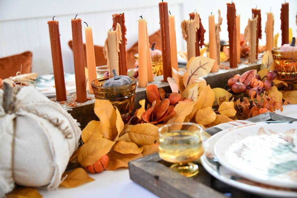 DIY candlestick holder table centerpiece