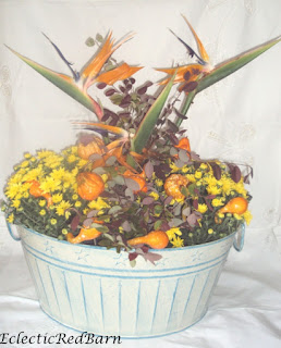 fall Florida arrangement, bird of paradise in fall arrangement