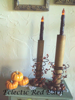 bobbin spool, old springs and fall decor
