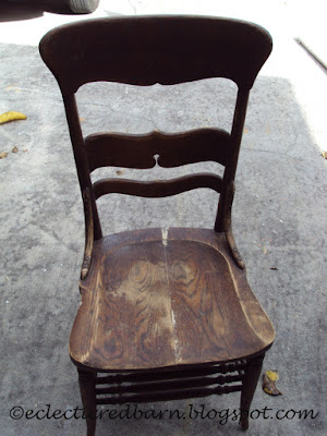 Eclectic Red Barn: Glued chair seat