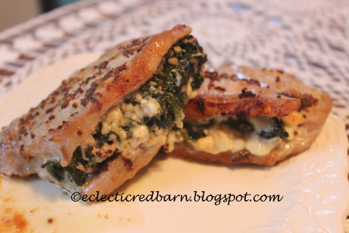  Pork Chops Stuffed with Feta and Spinach