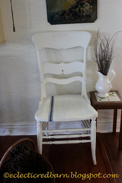 Eclectic Red Barn: Fixed and painted old broken chair