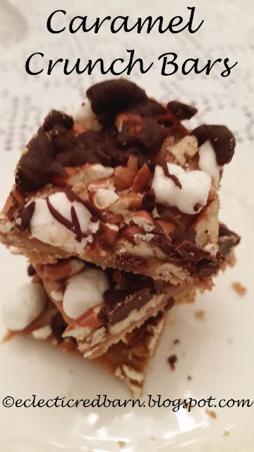 Eclectic Red Barn:  NO Bake - Caramel Crunch Bars 