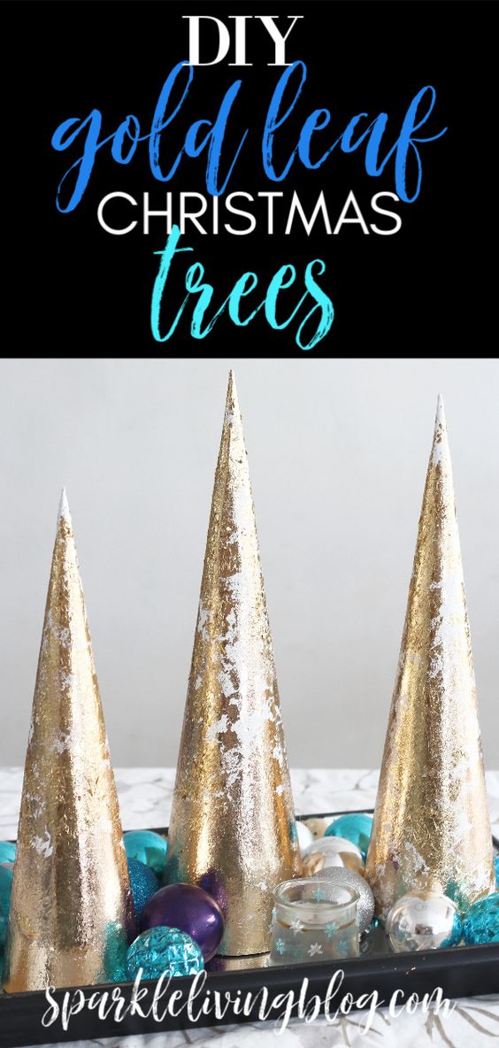 Gold leaf Christmas Trees