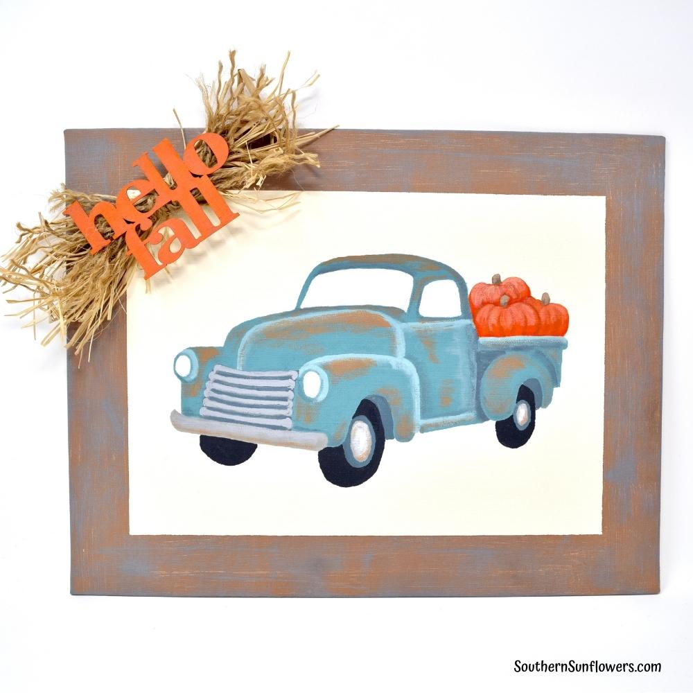 completely finished diy painted farm truck for fall