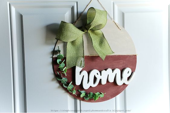 wooden Home welcome sign