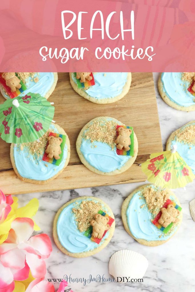 beach cookies with teddy bear cookies