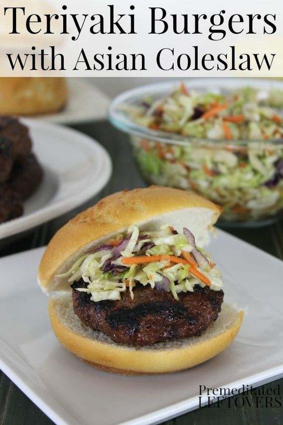 Teriyaki burgers with Asian coleslaw