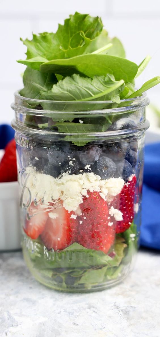 Salad in a Mason jar